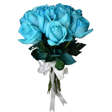 شاخه گل رز هلندی آبی دسته 20 عددی